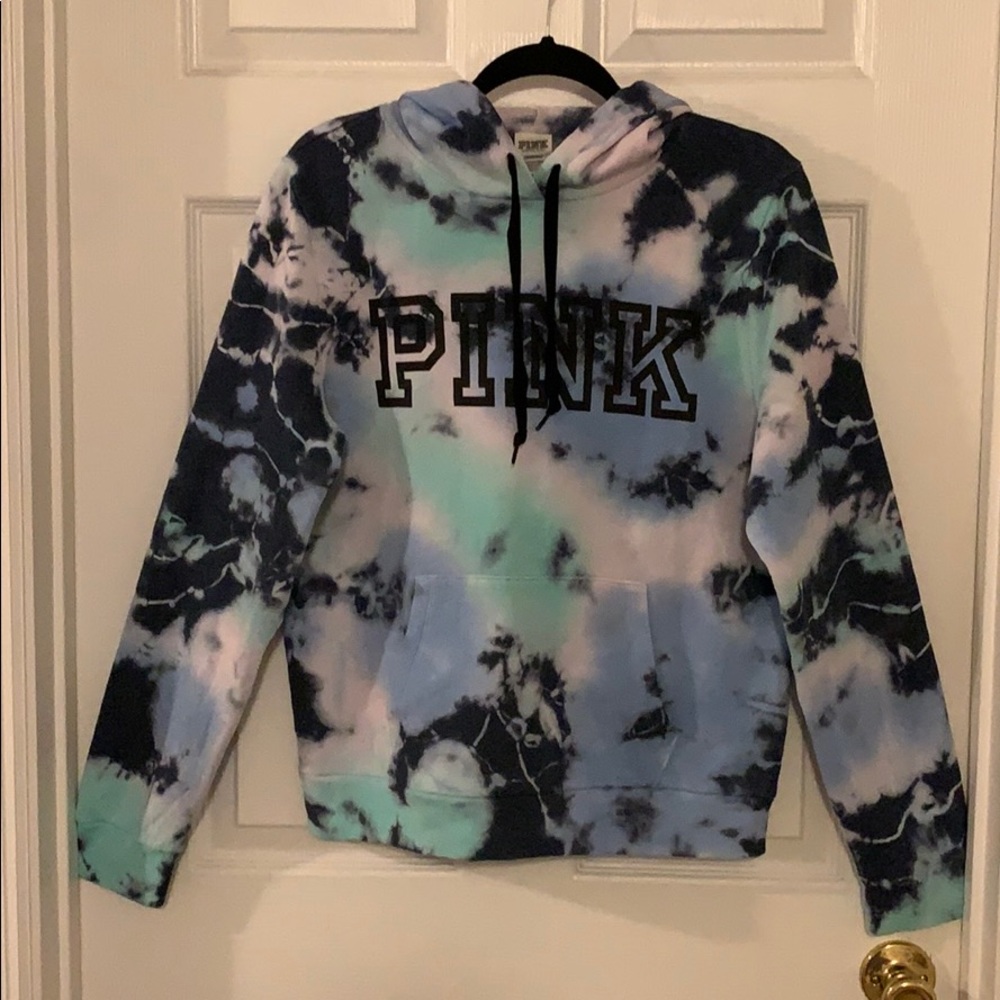 SOLD! Vs Pink New Tie Dye Hoodie Large NWT
